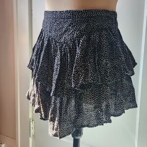 Kimchi Blue 80s Style Black and White Ruffle Mini Skirt